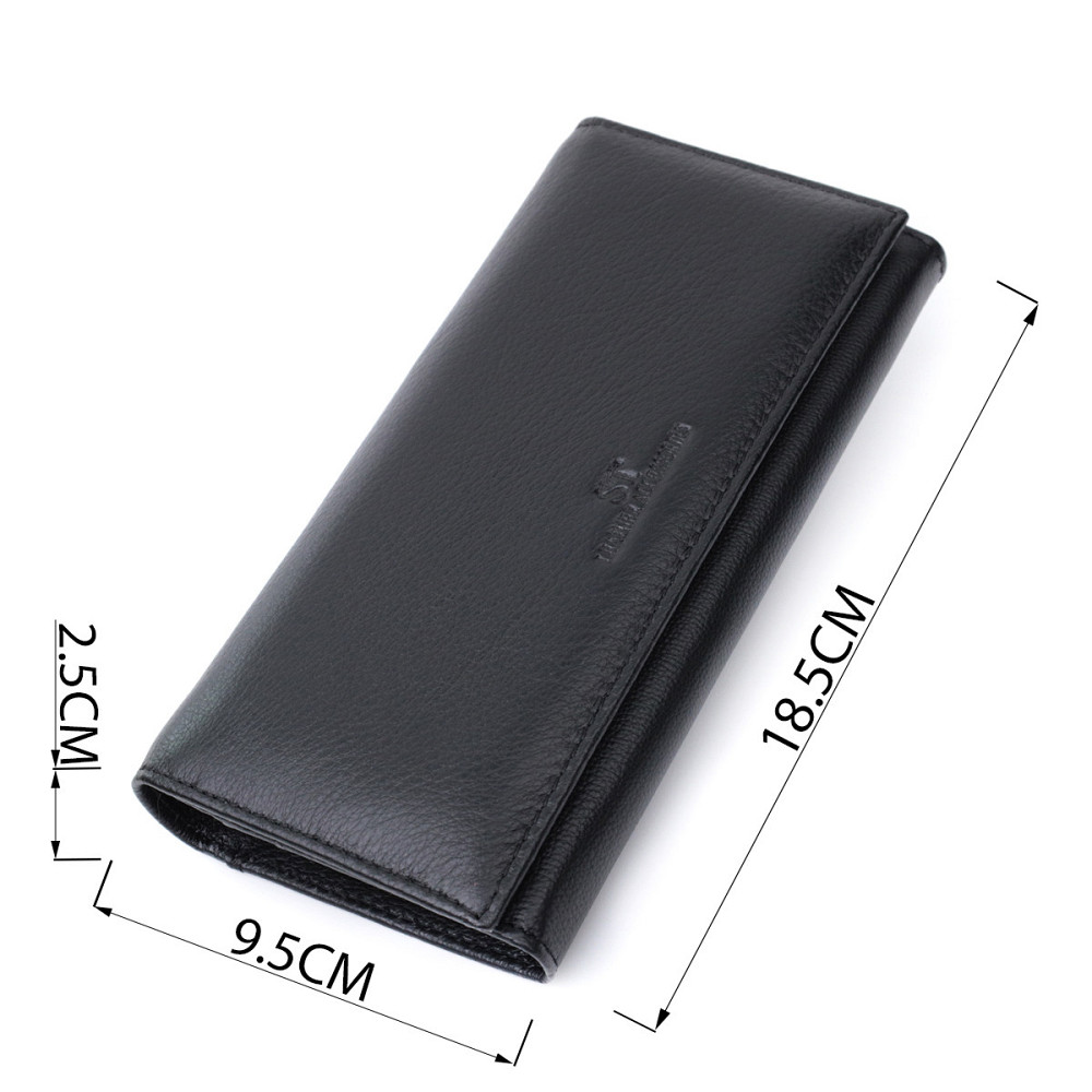 Класичний жіночий гаманець з натуральної шкіри ST Leather 22676 Чорний Київ - фото 3