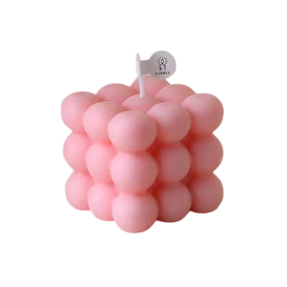 Свеча в форме пузырьковый куб в розовом цвете Каменец-Подольский