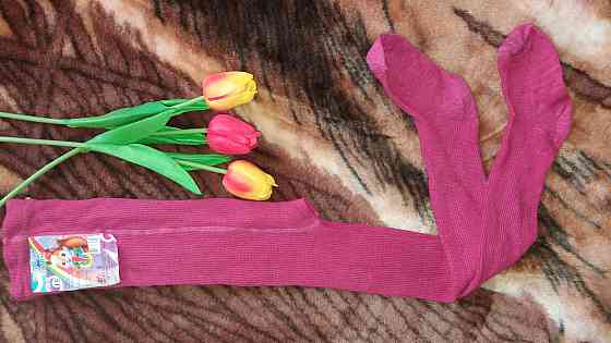 Колготы детские розовые - 12 размер на рост 74см, 75% хлопок, 25% полиамид Київ