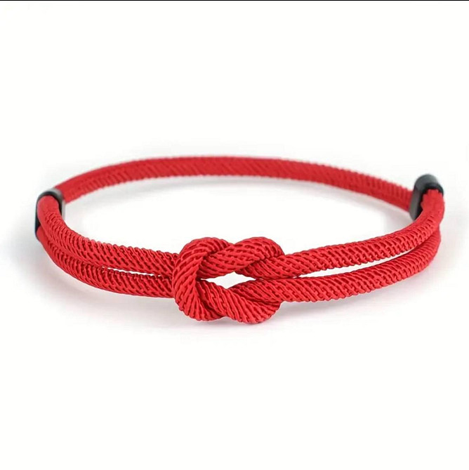 Червоний браслет зі шнурка з вузлом — амулет на удачу й захист Київ - фото 2