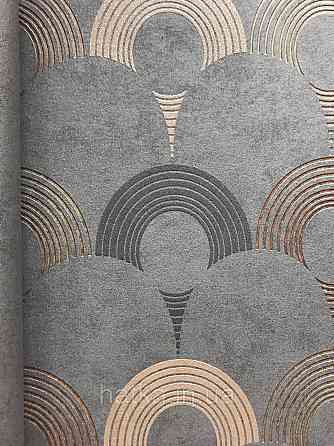 Шпалери флізелінові AS Creation Pop style 37480-2 геометрія фігури кола чорний коричневі блискітки Київ