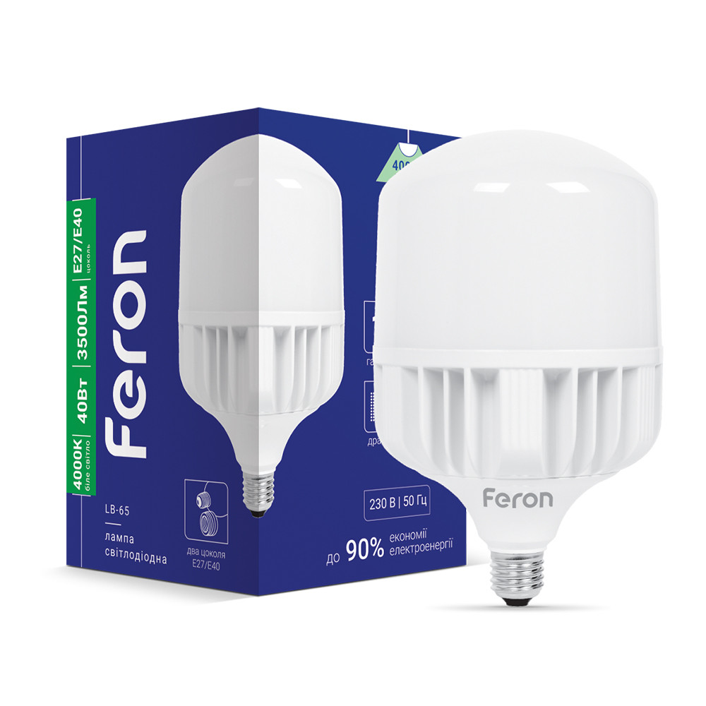 Світлодіодна лампа Feron LB-65 40Вт E27-E40 4000K Харьков - изображение 1