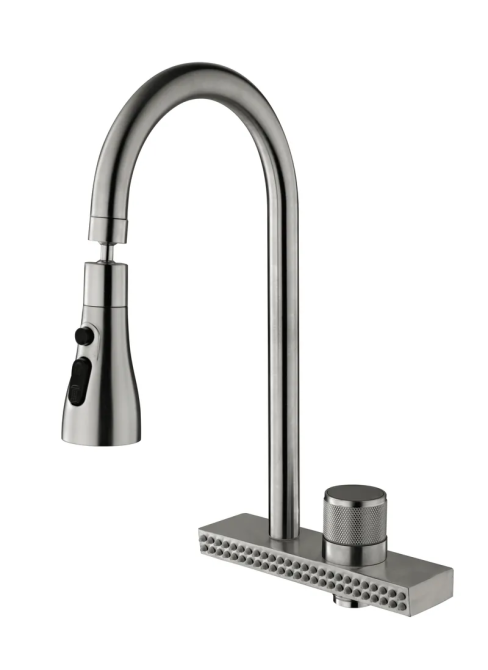 Кухонний змішувач Mixxus FOL-017 з функцією водоспаду з нержавіючої сталі MI6343 Харків - фото 1