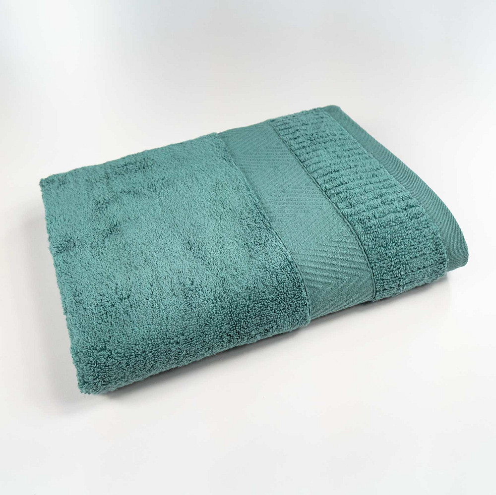 Махровий рушник 50x90см Преміум якості Зеро Твіст Бордюр 550г/м2 (М'ятний) Суми - фото 1
