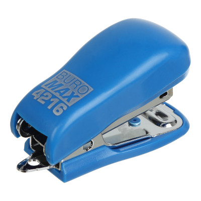 Степлер Buromax пластиковий МІНІ, 10 аркушів, (скоби №24; 26), 60 x 25 x 35 мм, синій (BM.4216-02) Вінниця - фото 2