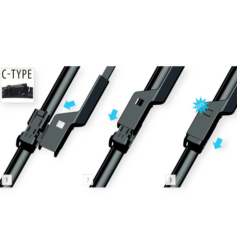 Щітки oximo модельні безкаркасні (к-т 2шт) c1-type 600 + 475 мм двірника Мукачево - фото 3