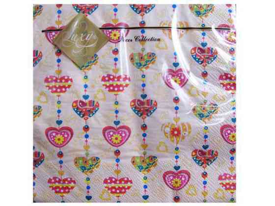 Бумажная салфетка на свадьбу (ЗЗхЗЗ, 20шт) Luxy  Сладкое сердце (308) (1 пачка) Харьков