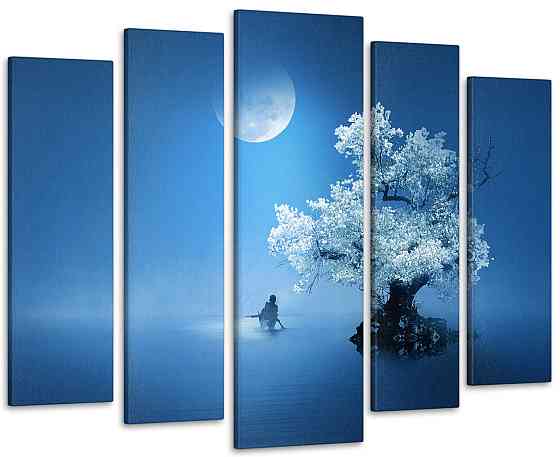 Модульна картина у вітальню / спальню Дерево у світлі місяця Art-390_5 ( 80х118см ) Київ