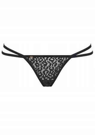 Трусики стринги с цепочками Obsessive Pantheria thong black S/M Sex Aura Киев