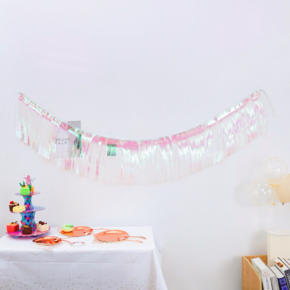 Дождик гирлянда 180 на 35 см перламутровый Киев - изображение 1