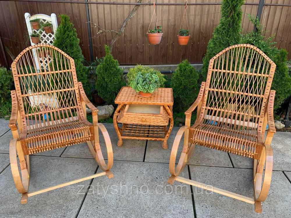 Крісло гойдалка із лози плетена | крісло-гойдалка для відпочинку садова для дачі Київ - фото 5