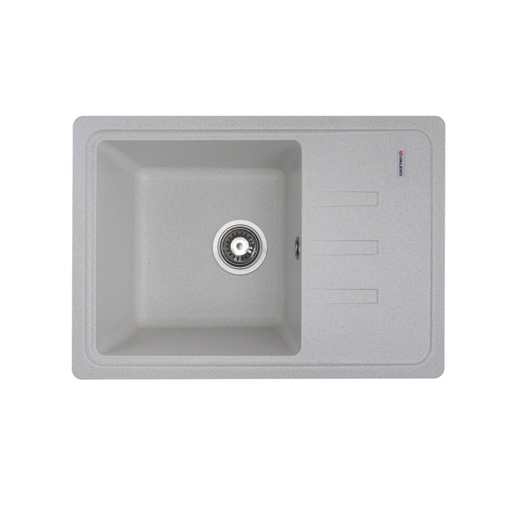 VALESO Гранітна мийка для кухні VALESO LIANA 6243 матова Біла в крапку Коломия - фото 7