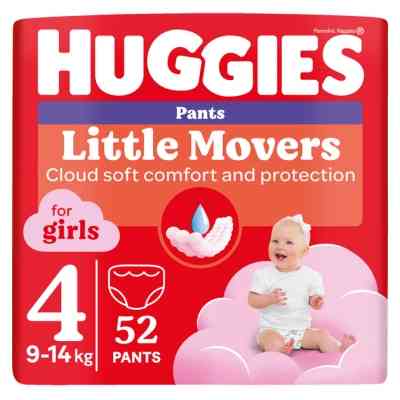Подгузники Huggies Little Movers/Pants 4 (9-14 кг) для девочек 52 шт (5029053547541) Винница