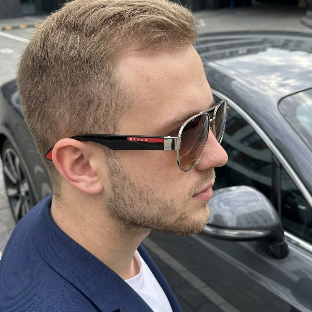Солнцезащитные мужские очки авиаторы Pr167 brown Lux Киев - изображение 7