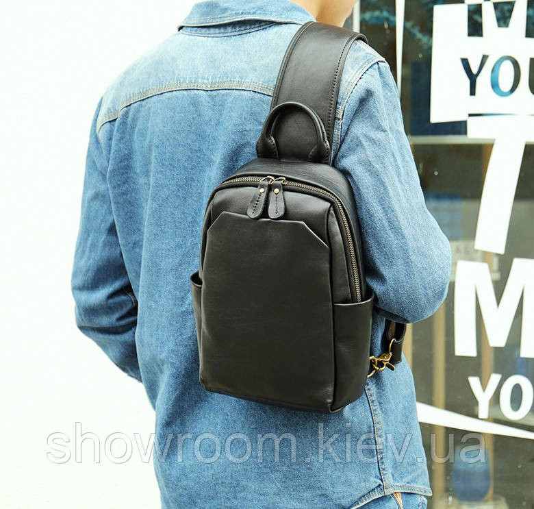 Чоловічі сумки на груди (слінг), бананка Leather Collection (9920) Київ - фото 3