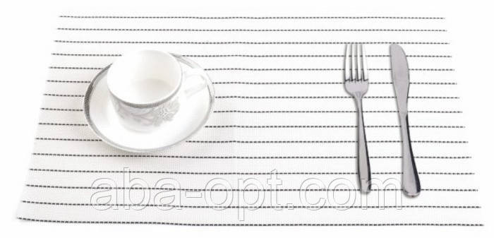 Коврик для сервировки стола серый в полоску 45 х 30 см Том (шт) Aba-Opt 4229 Одесса - изображение 1