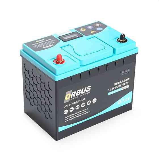 Акумуляторна батарея ORBUS LiFePO4 12,8V 60Ah,(30/80A 260x168x210 мм, 8kg Київ