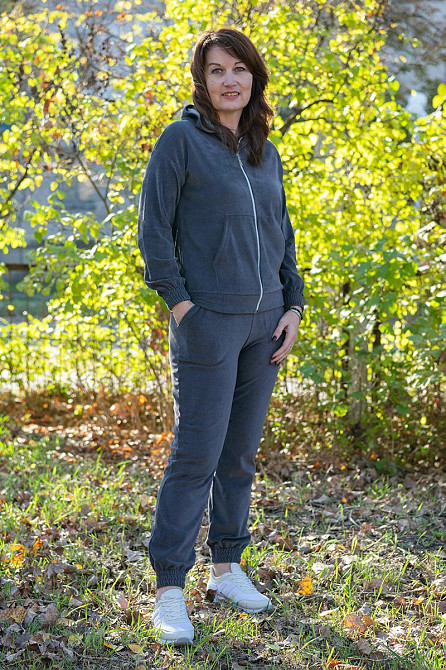 Спортивный костюм женский прогулочный велюровый, женский комплект темно-синий Крохатушка одяг Киев - изображение 5