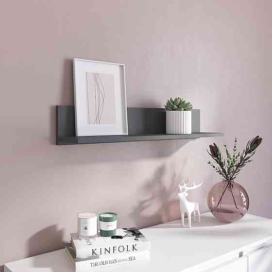 Полка настенная VAYS M-22 Антрацит, навесная, ЛДСП, 80×17×15 см - для дома, офиса, декора Львов