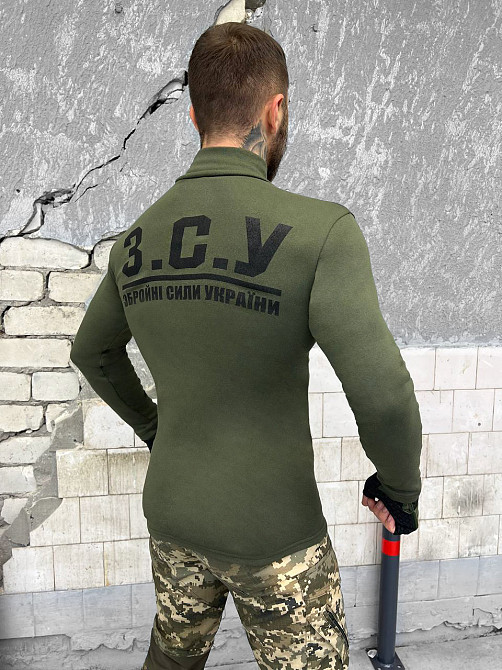 Гольф чоловічої оливи під горло хакі теплий із начосом ЗСУ Одеса - фото 5