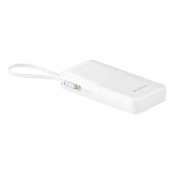 Павербанк 20000 mAh Baseus Bipow 2 20W Type-C быстрая зарядка цифровой дисплей встроенный кабель Type-C power bank повербанк Одесса