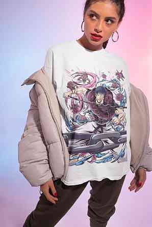 Футболка аниме Магическая битва оверсайз (S/M/L) Черний AnimeJ1016 Днепр