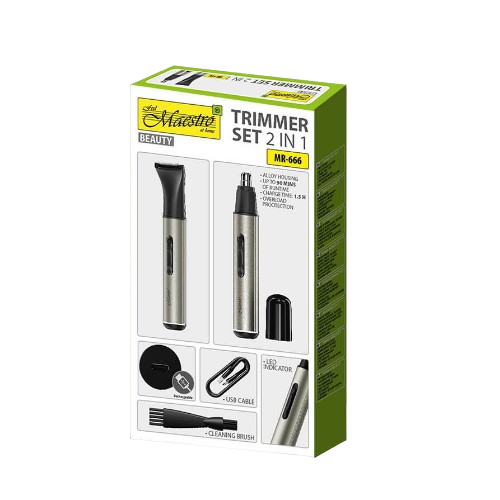 Тример для волосся акумуляторний 3,7W 180mAh 2в1 MR-666 Maestro Житомир