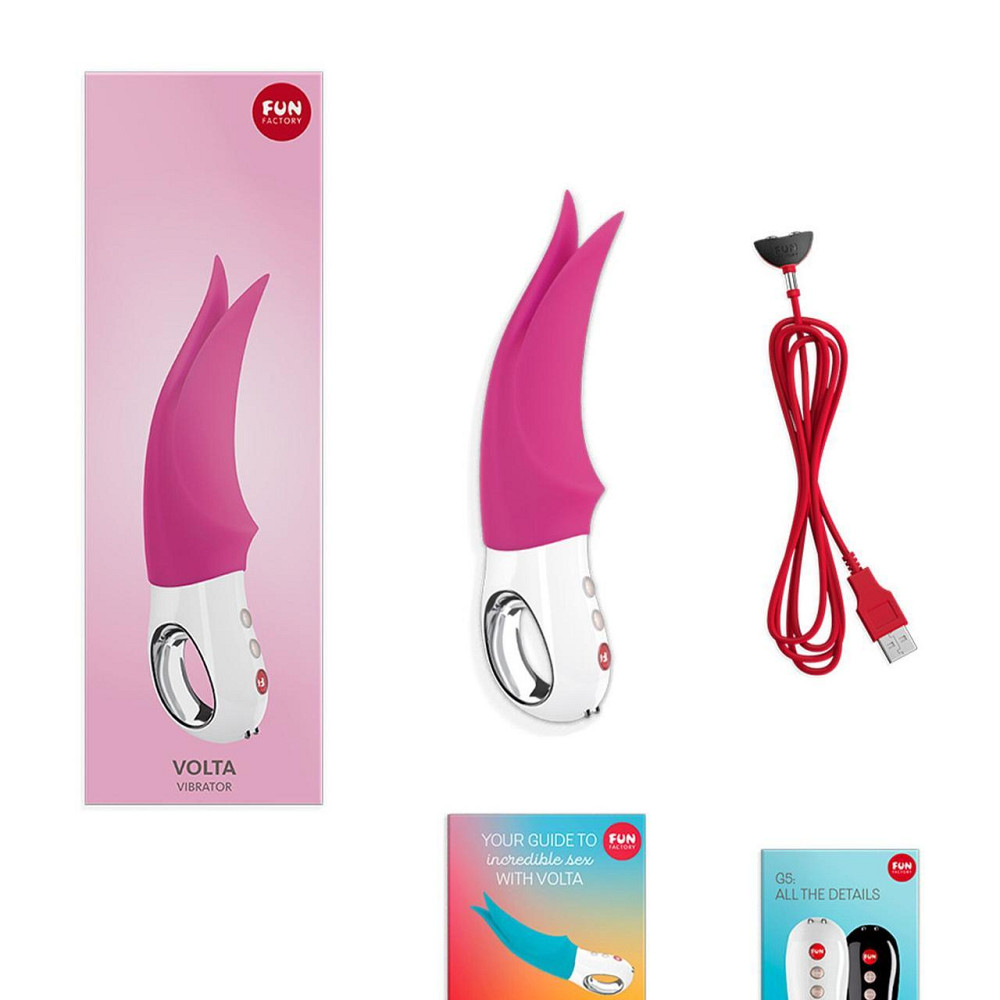 Вибратор для клитора Fun Factory VOLTA blackberry, гибкий двойной кончик Sex Aura Киев - изображение 7
