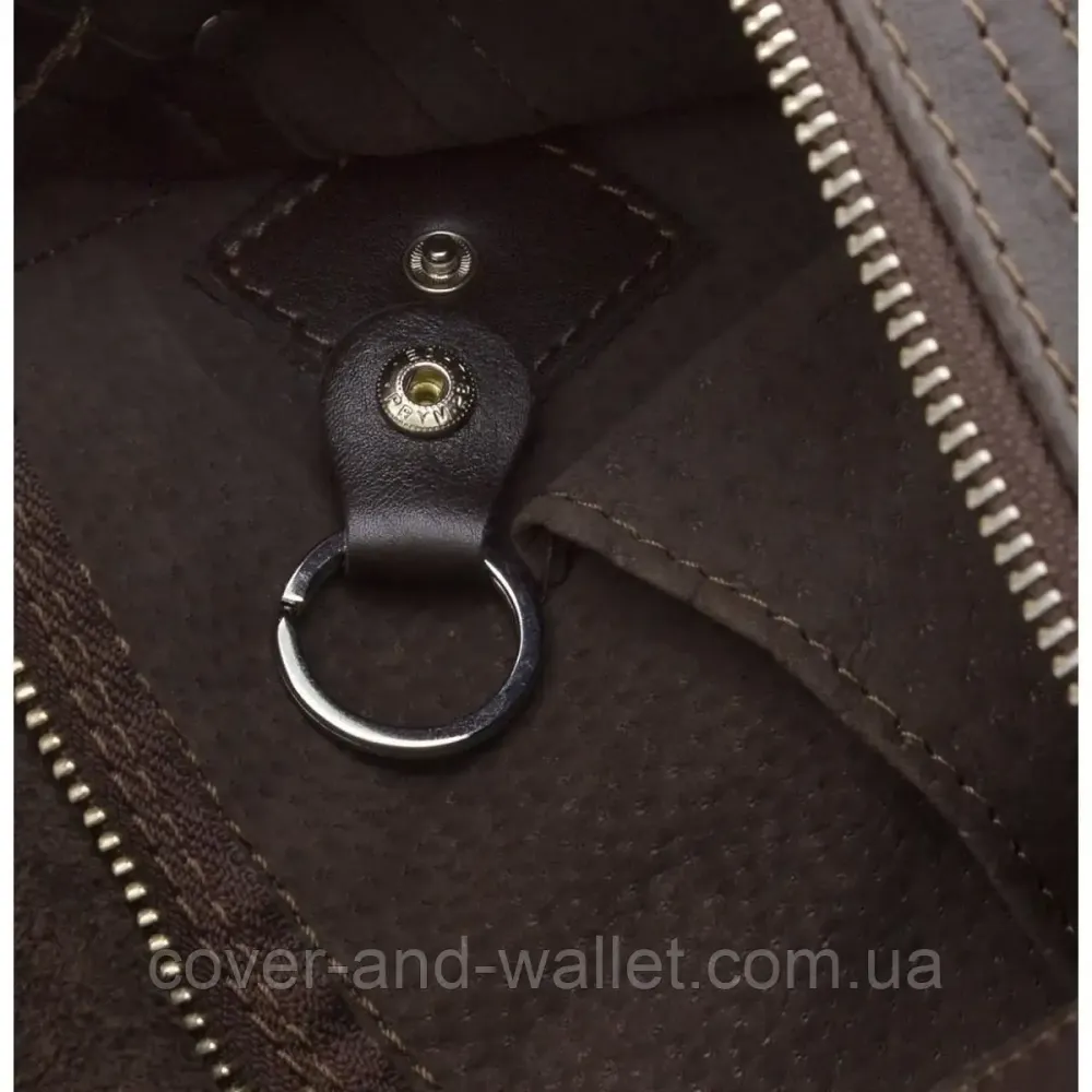 Коричневая наплечная сумка на магнитах из винтажной кожи Grande Pelle 754120 Киев - изображение 9