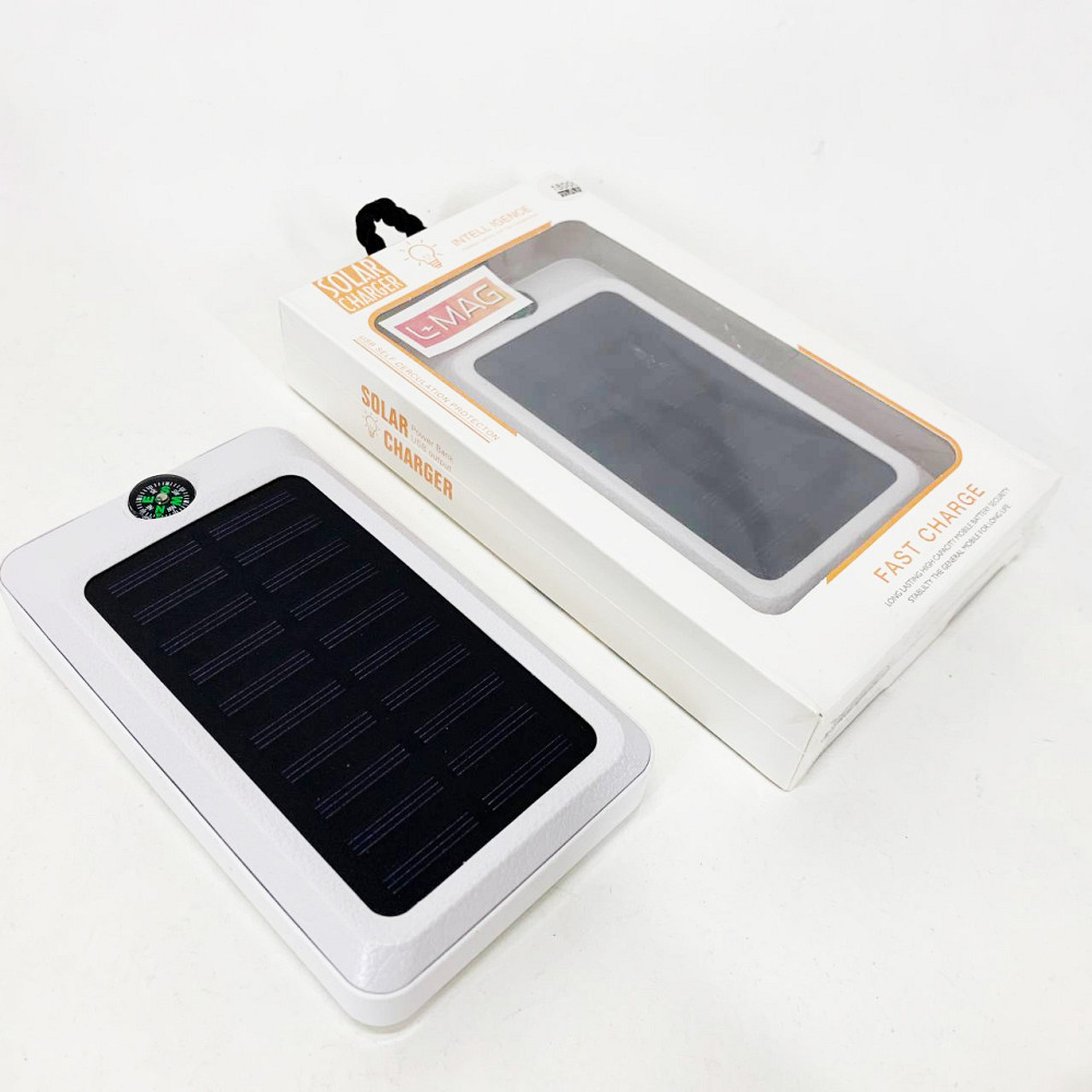 УМБ Power Bank Solar 18000 mAh мобільне зарядне з сонячною панеллю та лампою, Power Bank Charger White UL-82 Львів - фото 2