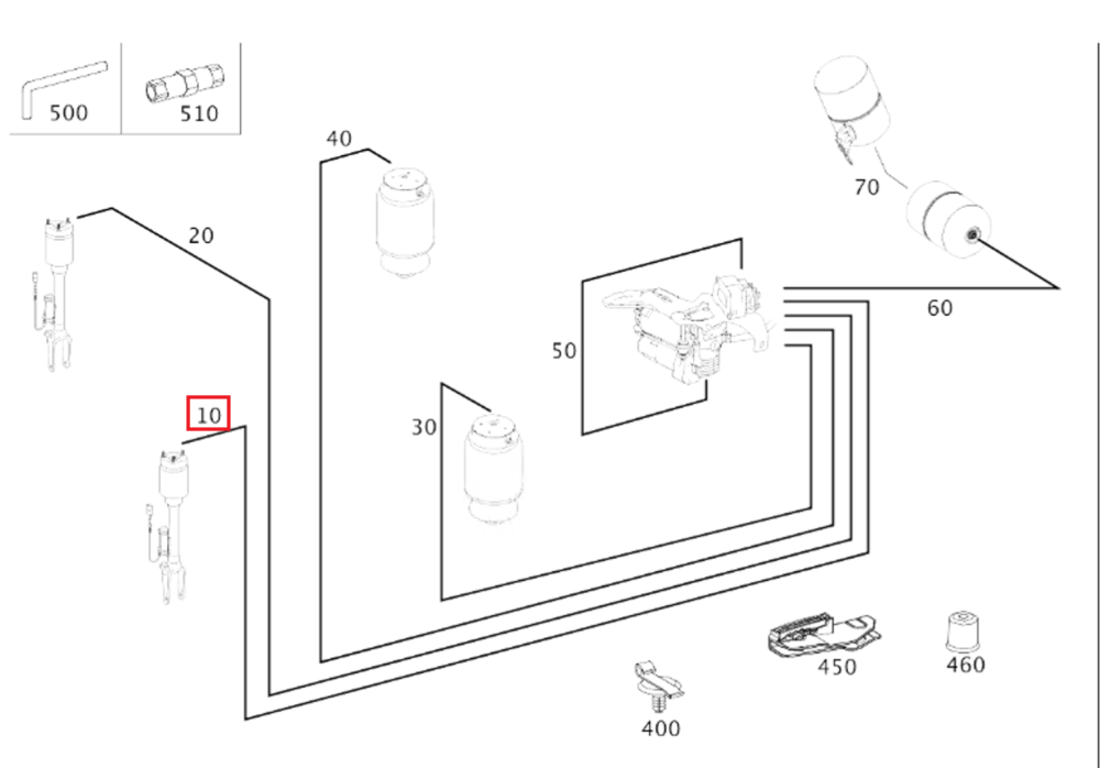 Mercedes-Benz  A1663275145 Пневмотрубка від блоку клапанів до передньої лівої пневмостійки ML/GLE W166 GLE Coupe C292 Одеса - фото 2