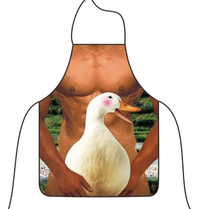 Фартух з приколом для чоловіків Качка 75 на 60 см різнобарвний Київ - фото 1