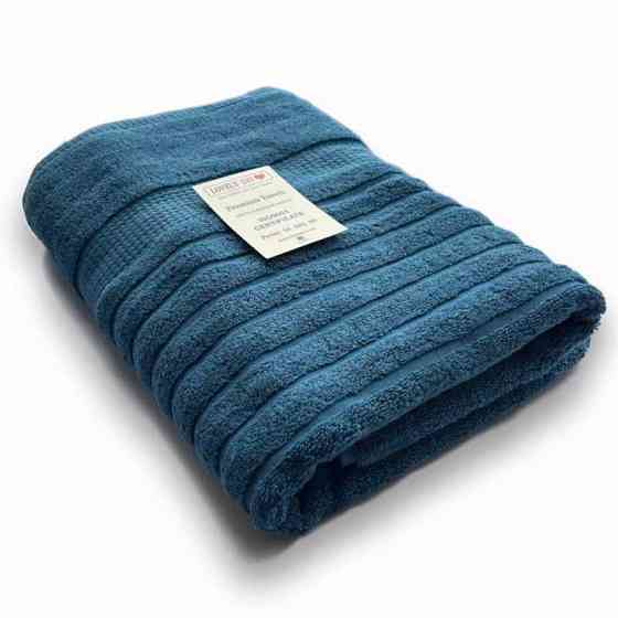 Рушник банний Lovely Svi  бавовна жаккардове для ванної, готелів, СПА, в подарунковому пакеті - 70 х 140 см Oxford Stripe Синій Київ