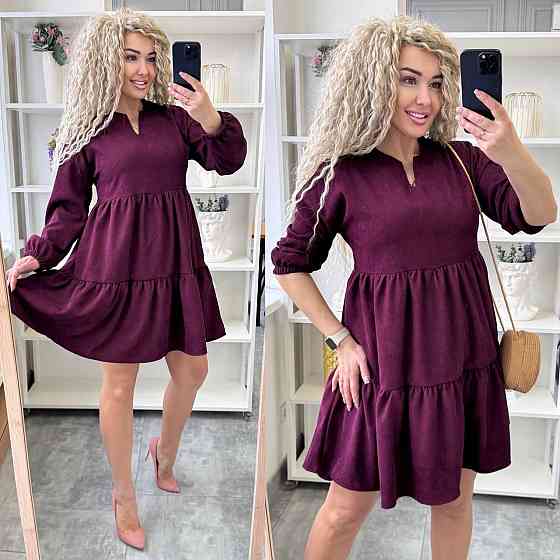 Женское базовое повседневное платье микро вельвет Марсал, 46/48 Одесса