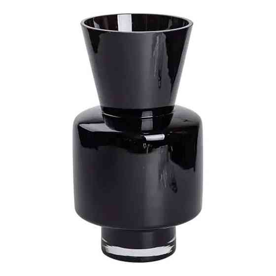 Ваза из цветного стекла для цветов 31 см декоративная ваза для декора и интерьера 4 л Черная HP-10-33 Киев