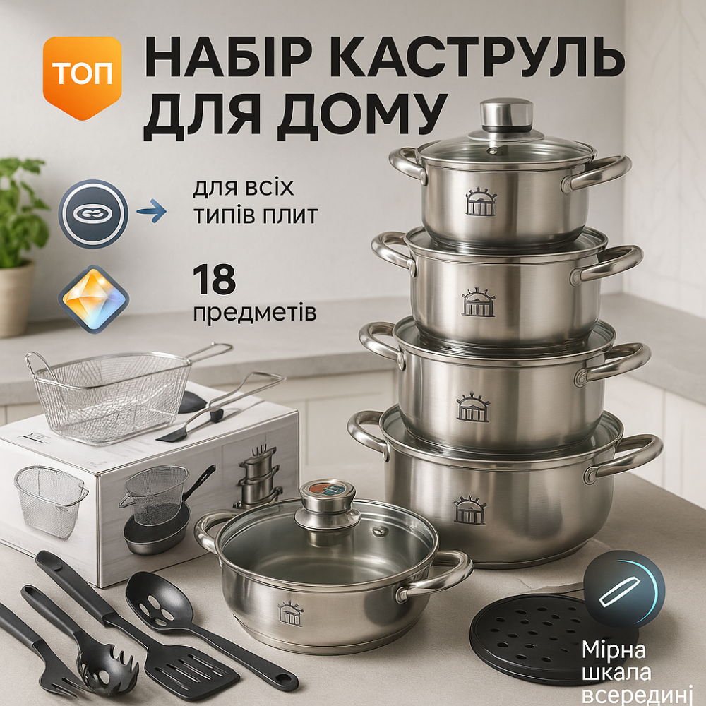 Кастрюли с крышками, Набор качественных каструль, Набор кастрюль высшего качества WD-73 Львов - изображение 11
