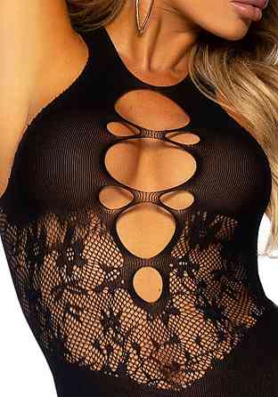 Мини-платье Leg Avenue Mini dress and matching gloves, One Size, черное, митенки в комплекте Sex Aura Киев