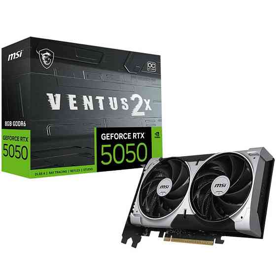 Відеокарта GF RTX 5050 8 GB GDDR6 Ventus 2X OC MSI (GeForce RTX 5050 8G VENTUS 2X OC) ( Black/Silver ) Харьков