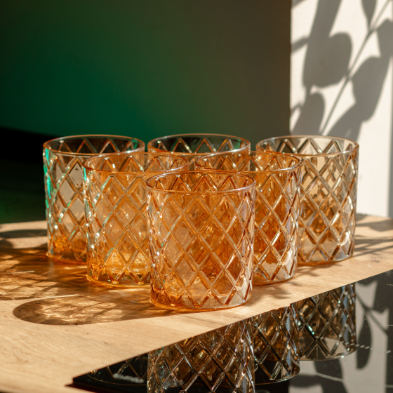 Набір склянок для виски 6 штук по 320 мл Золото Київ