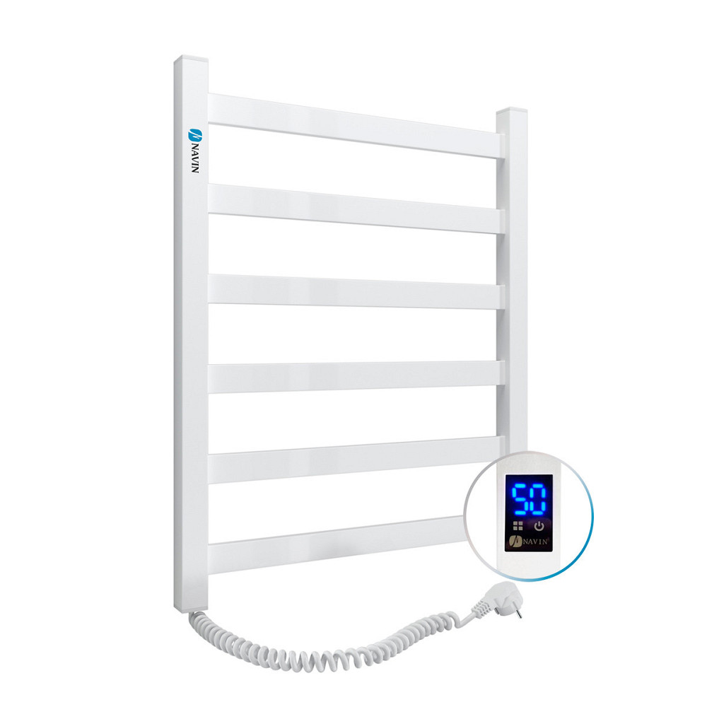 Полотенцесушитель электрический Navin Авангард 480х600 Sensor левый с таймером (белый) 12-028153-4860 Киев - изображение 1
