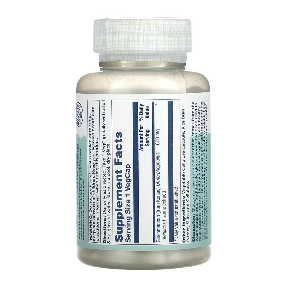 Глюкоманнан, экстракт корневища Solaray Glucomannan Rhizome Extract 600mg 100 вег капс Киев - изображение 2