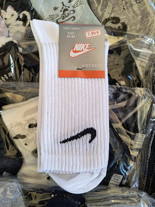 Набір високих білих чоловічих бавовняних шкарпеток 12 штук Nike socks 39-41 Київ - фото 2