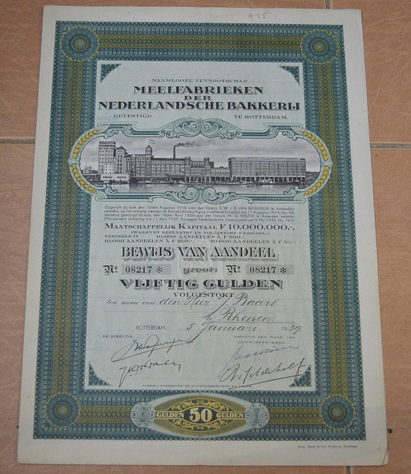 Акция. Нидерланды. 1939 год №08217 (2.3) Полтава - изображение 1