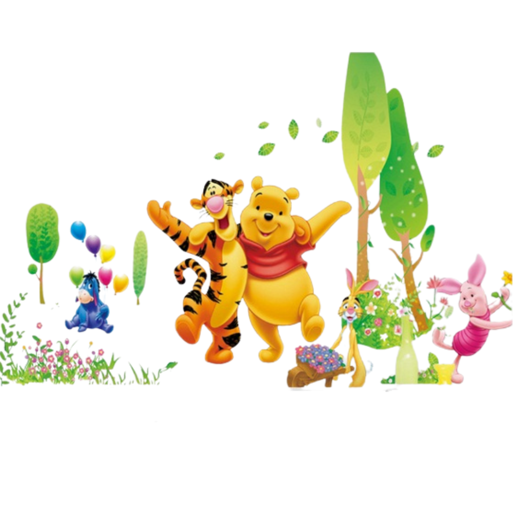 Наклейка вінілова Мультяшні тварини «Winnie the Pooh», для дитячої кімнати вінілові шпалери 60х90 см Кам'янець-Подільський - фото 4