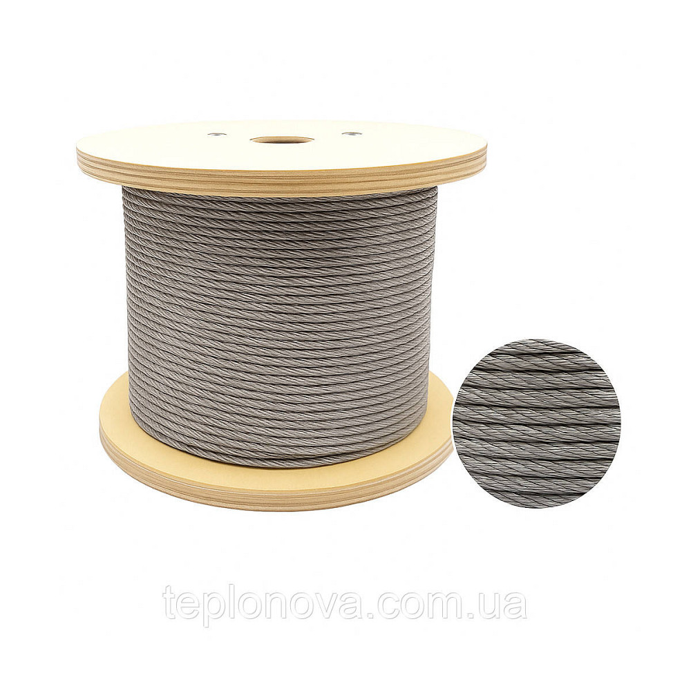 Трос для скважинных насосов нерж. 3 мм (бухта 1000м, можна різати) Черновцы - изображение 1