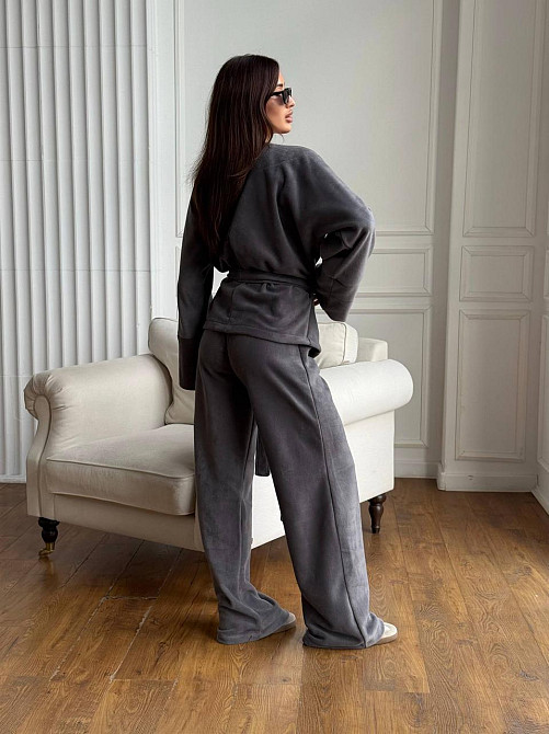 Жіночий костюм із двостороннього турецького флісу Сірий 48/52 Харків - фото 2