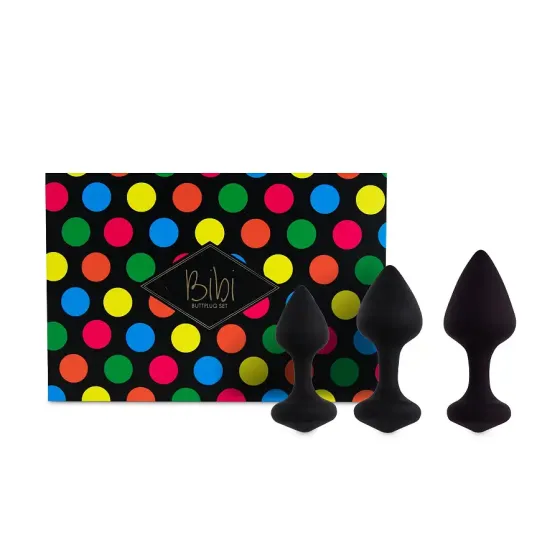 Набір силіконових анальних пробок FeelzToys - Bibi Butt Plug Set 3 pcs Black Львів