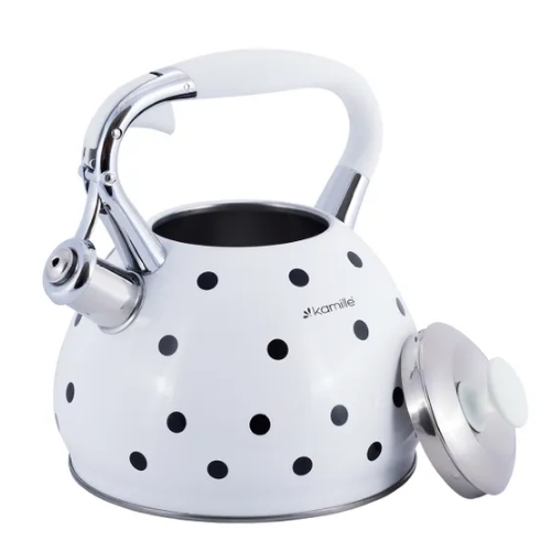 Чайник 3л нержавіюча сталь зі свистком з ручкою "soft-touch" (білий,беж,кавовий) 0695WH KAMILLE Житомир - фото 5