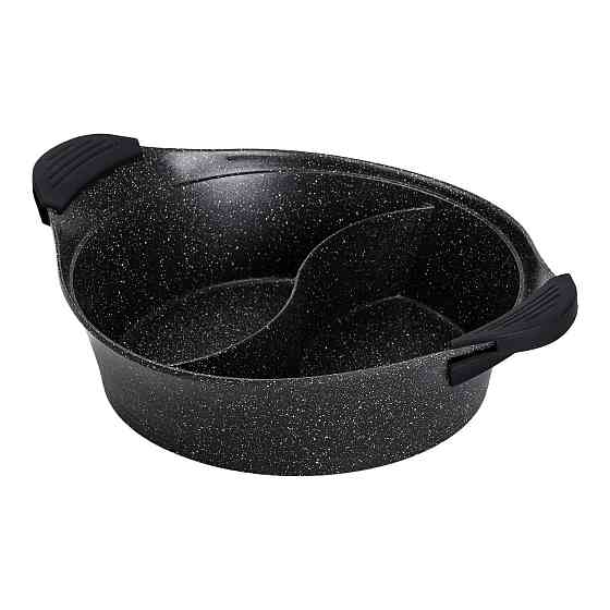 Алюминиевая кастрюля Ø 30 см 2-ступенчатое мраморное антипригарное покрытие Черный MGC HP-4-413B Киев