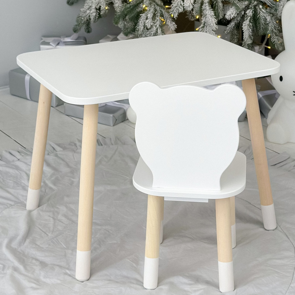 Дитячий комплект: стіл і стілець "Медвежа", білий Київ - фото 4